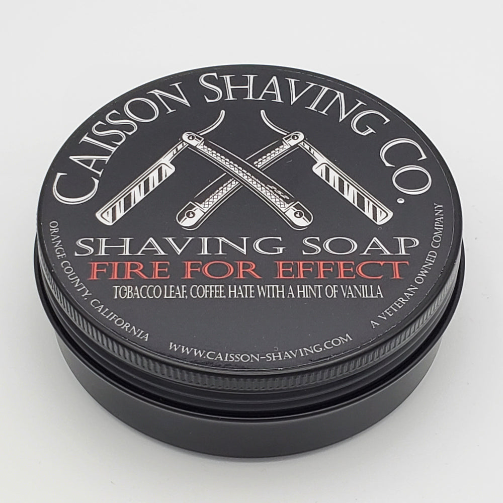 Caisson Fire For Effect 4 oz shaving soap tin.